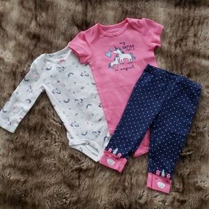 Pink and Navy Unicorn Magical Mommy Outfit Set